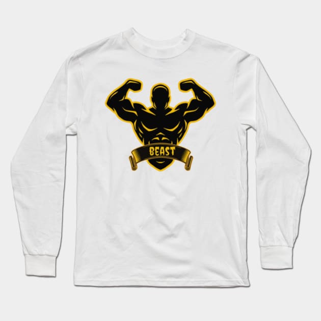 Beast | gym t-shirt | gym wear | gym clothes | men wear | gym product Long Sleeve T-Shirt by ALCOHOL